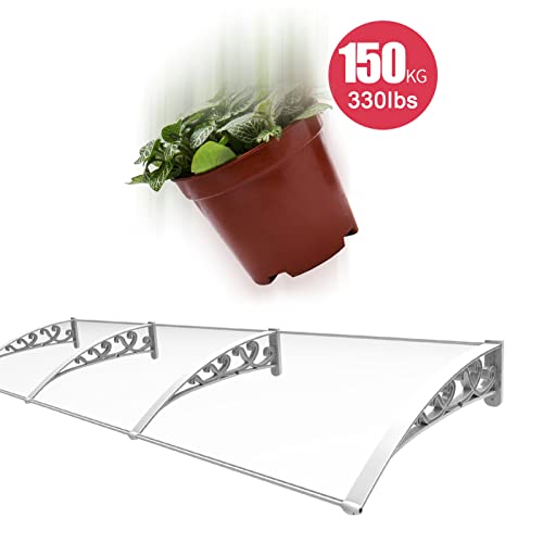 Auvent de porte contre la pluie transparent 80x170 cm - 4
