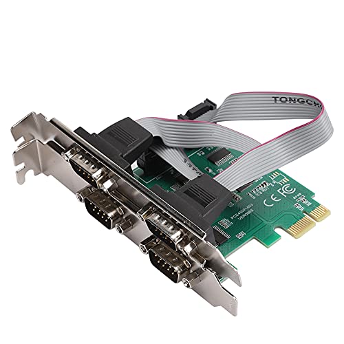 Pcie Expansion Card,Pcie Rs232 9 Pin 4-Port Serial 2.5Gb/S Fullduplex Channel Expansion Card Adapter Converter,For Windows/For Linux #TOP2