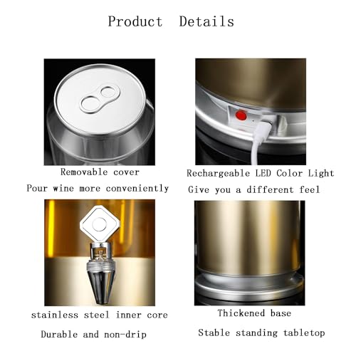 Dispensador de torre de cerveza con núcleo de hielo y luz LED, barril de mesa de 3 litros de capacidad para fiestas en el hogar y bares