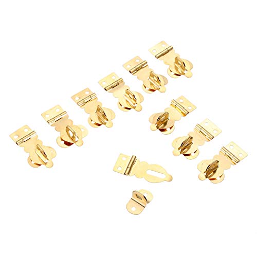 Image of 10Pcs Antique Box Latch Clasps Brass Jewelry Box Padlock Hasp Locked Wooden Wine Gift Box Handbag Buckle 27 * 19mm