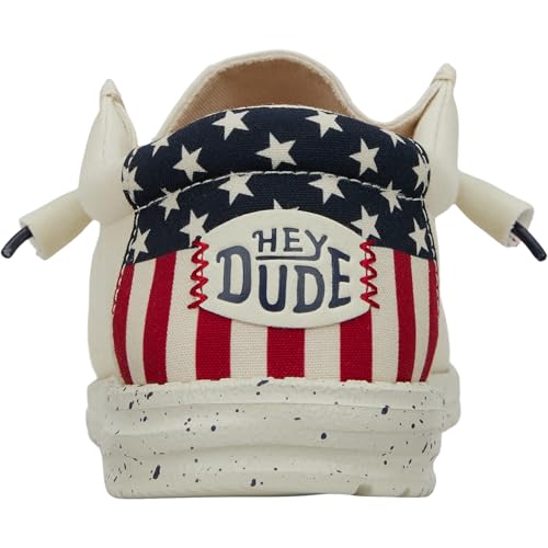 Image of HEYDUDE Wally Patriotic, Mens Shoes, Slip-on Loafers, Comfortable & Light-Weight