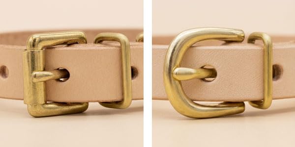 あや　真鍮タグ付き首輪×2 カフェリード×2 ナチュラルヌメ革 Amazon | サクラ犬具製作所 おなまえ首輪名前電話番号レーザー彫刻本