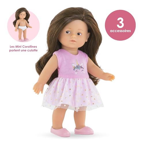 Corolle Mini Corolline Romy Unicorn Gift Set Includes 8" Doll and 3 Accessories - Shirt, Shorts and Headband with Hair Extensions, for Ages 3 Years and up by Corolle - Image 4