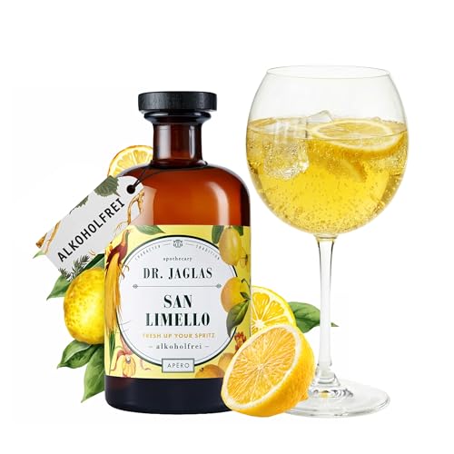 Dr. Jaglas San Limello - Zitronenlikör Limoncello alkoholfrei – alkoholfreier Aperitif aus Berlin ideal für Drinks & alkoholfreie Cocktails & Spirituosen - 500ml Flasche