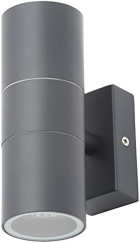 LITECRAFT Kenn Wall Light Outdoor Up Down IP44 Rated Fitting - Polished Steel