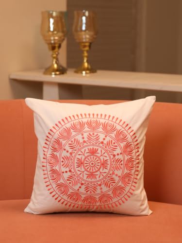 Image of Sunlit Mandala Embroidered Cushion Cover- Pack of 1