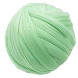 Giant Wool Yarn Chunky Arm Knitting Super Soft Wool Yarn Bulky Wool Roving (250g/0.55 lbs, Fern Green)