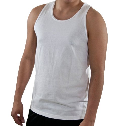 Russell Athletic Men's Basic Cotton Tank Top, White, X-Large