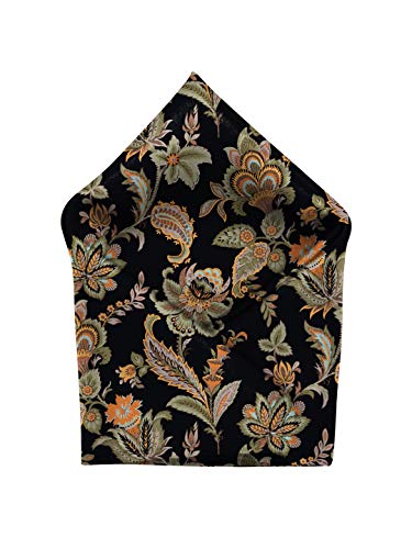 Image of BLACKSMITH Paisley and Floral Printed Italian Pocket Square for Men and Boys, for traditional Indian Wear like Bandhgala and Modi Jacket
