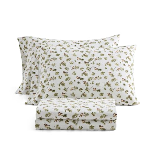 Image of Martha Stewart - Queen Cotton Flannel Sheet Set with Pillowcases | Brushed Feel, Breathable Comfort, Deep Pocket Fit, Fully Elasticized Edge, Self-Hem Finish, Machine Washable
