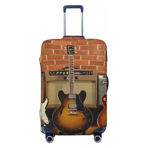 Guitar Collection Print Luggage Suitcase Covers Elastic Washable Luggage Protector Luggage Covers For Suitcase