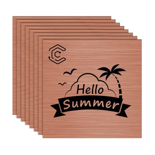 Creatorally Plaque Acrylique pour Gravure Laser, Plaque Plexi Couleur 30x30 cm 1,3mm, Plastique à Graver Bicouche 8 Feuilles Matériau Laser pour Signalétique Décoration (Noir sur Rose Brossé)