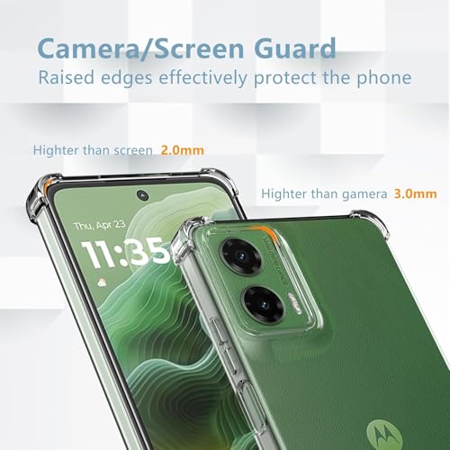 Image of REALCASE Silicone Moto G35 5G Back Cover Case, Scratch Resistant Protective Crystal Clear Transparent Shock Proof Bumper Back Cover Case for Moto G35 5G