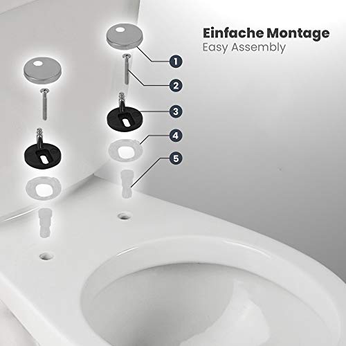 Sedile copriwater LOMOS con forma a D bianco