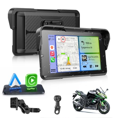 ESSGOO 5 Zoll Motorrad CarPlay Display Android Auto Car Play Kabellos