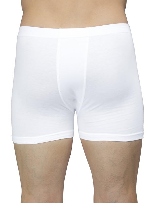 Image of ESSA Men's Trunks | White | 100% Cotton, Hosiery | High Waist | Regular Fit | Inner Elastic Waistband | Breathable Underwear, Innerwear | Solid (Combo Pack of 2)