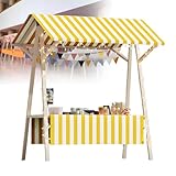 Leichter faltbarer Lebensmittelwagen mit Baldachin, mobiler Lebensmittelhändler, perfekt für Eiscreme, Hot Dogs und lässiges Essen, ideal für Märkte und Handwerksmessen, G-120 x 60 x 200 cm