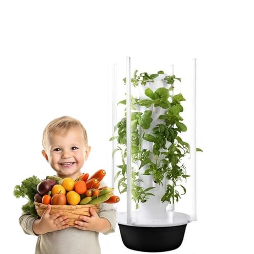 Smart Hydroponic Growing Tower with Pump & LED - Indoor Vertical Garden System for Home Gardening, Space-Saving Plant Growth, Perfect for Herbs & Vegetables