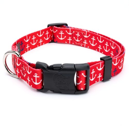 Country Brook Petz Collier à chien rouge Anchors Away 5/8 po, fabriqué USA