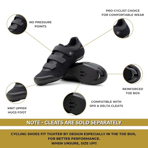 Image of Tommaso Strada Mens SPD & Peloton Shoes-2 in 1 Cycling Shoes-Install Your Own Delta or SPD Cleats for Spin Bikes, Indoor Cycles or Most Mens Bicycles-Explore Bike Accessories
