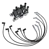TRQ Ignition Kit Ignition Coil Spark Plugs Wire Set Compatible with 2003-2008 Ford Ranger 2004-2007 Mazda B3000