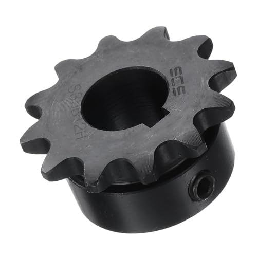 Image of uxcell #35 Chain Roller Sprocket B Type, 5 /8 inch Bore 12 Tooth Single Strand Chain Sprocket, Carbon Steel, Keyway with Set Screws