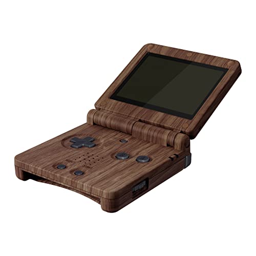 Image of IPS Ready Upgraded eXtremeRate Wood Grain Patterned Soft Touch Custom Replacement Housing Shell for Gameboy Advance SP GBA SP - Compatible with Both IPS & Standard LCD - Console & Screen NOT Included