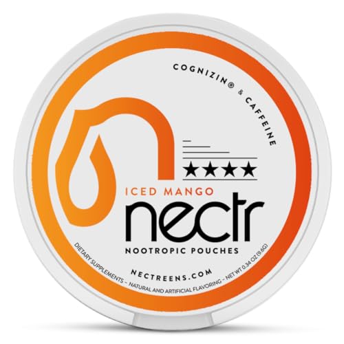 Nectr Energy Nootropic Pouches – Iced Mango Flavored, Caffeine Pouches