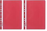 D.RECT 110467 Schnellhefter Lux PP A4 mit Perforation aus Starker Polypropylen-Folie Rot (Packung mit 2)