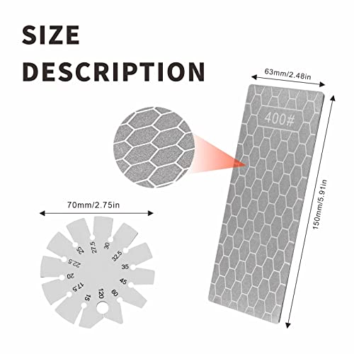 Luxmool ​Knife Angle Finder And Diamond Sharpening Stone, Stainless Steel Knife Angle Gauge, Bevel Gauge Is The Perfect Guide To Angle Sharpen #TOP1