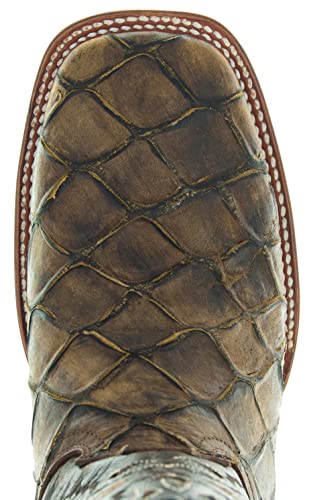 Soto Boots Men's Pirarucu Print Cowboy Boots H4015 (Brown,7) #TOP4