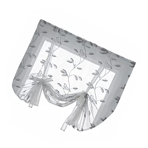 ABOOFAN Embroidered Sheer Voile Curtain Panel 80x140cm Decorative Window Hanging Curtain for Living Room Home