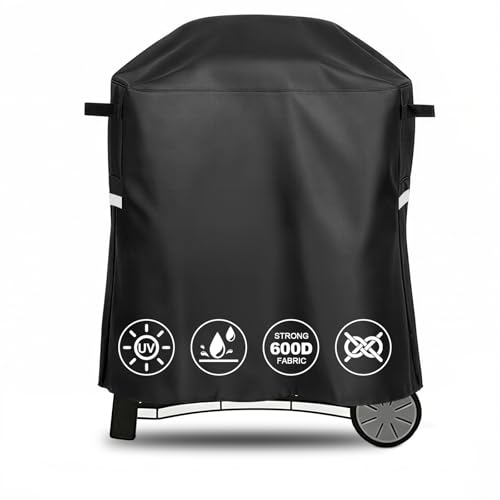 Image of QuliMetal 7113 Grill Cover for Weber Q100 Q120 Q1000 Q1200 Q200 Q220 Q2000 Q2200 Q2400 Q2800N+ Series Gas Grills, Heavy Duty BBQ Gas Grill Cover, 600D