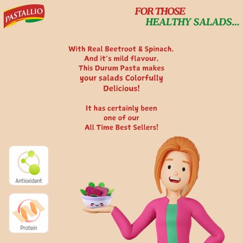 Image of Pastallio Beetroot Spinach Penne Pasta | No Colors | 400g (200g x 2)