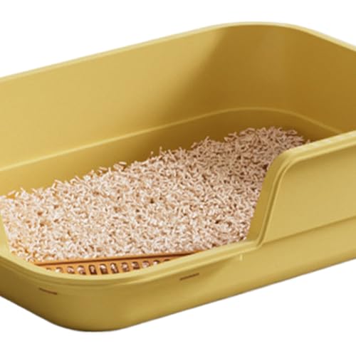 Caja de arena para gatos semi-cerrada y bandeja de interior 7