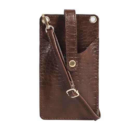 Image of Bagsy Malone Women's Small Cross-Body Phone Bag Stylish Vegan Leather Mobile Cell Phone Holder Pocket Purse Wallet Sling Bag Mini Shoulder Bags
