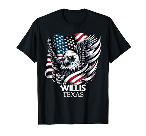 Willis Texas 4th Of July USA American Flag Camiseta
