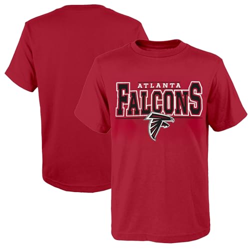 NFL Kids Youth 8-20 Officially Licensed Football Champ Wordmark Performance Primary Logo T-Shirt (Atlanta Falcons Red, 8)