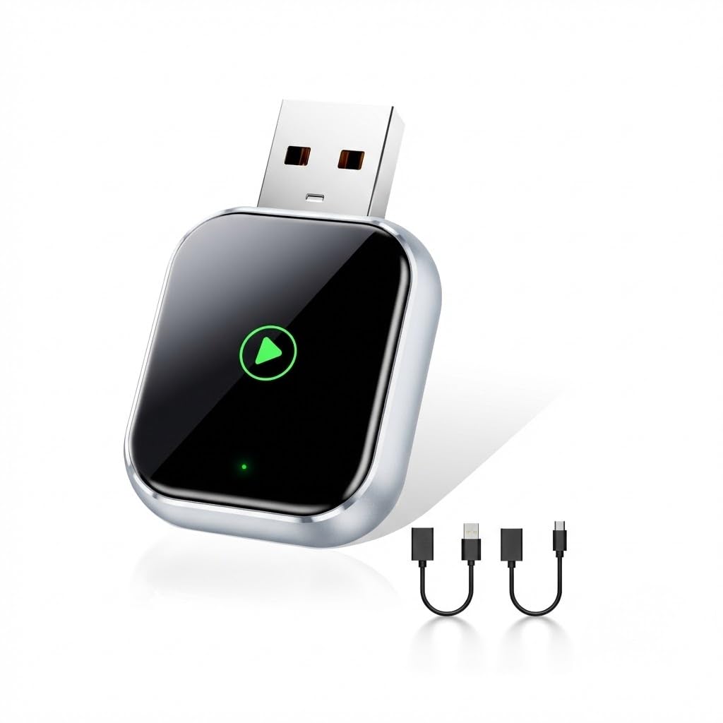 QINOJA CarPlay Wireless for Apple iPhone - Car Stereo Multimedia Dongle For Wired CarPlay, USB-A & USB-C, Auto Connect, Low Latency 5GHz WiFi, OTA Upgrade — view 8