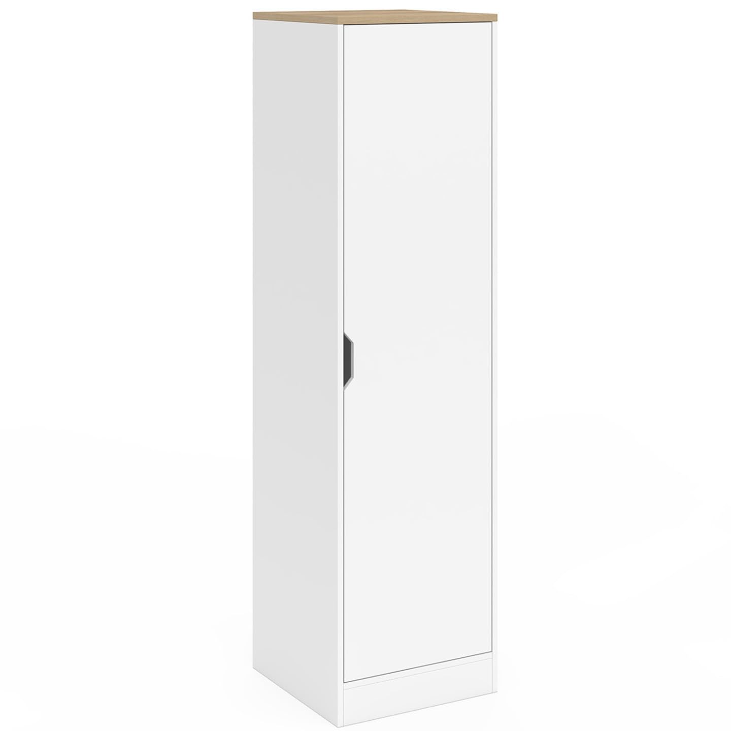 IDMarket - NOUK Mobile contenitore a 1 anta con ripiani in legno e bianco