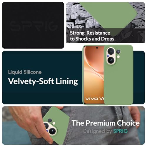 Image of SPRIG Compatible with Vivo V60 Premium SilkTone Back Cover Drop Tested Shock Proof Mobile Case for Men, Women, Boys and Girls with Camera Protection (Mint Green)