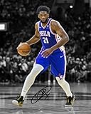 Ikonic Fotohaus Joel Embiid Signed Photo Autograph Print Wall Art Home Decor, 8 x 10 Inch