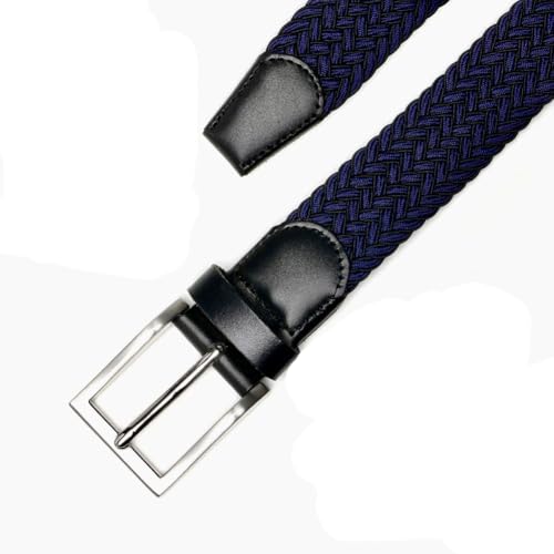 Image of Men's Stretch Braided Elastic Woven Canvas Golf Belt, multicolor,1 3 /8 inch