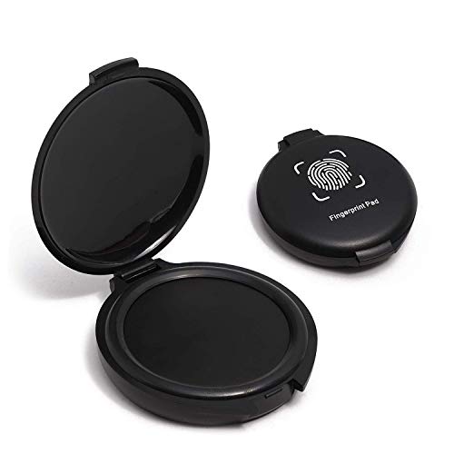 Fingerprint Ink Pad (Pack of 2) - Thumbprint Ink Pad for Notary Supplies Identification Security ID Fingerprint Cards Law Enforcement Fingerprint kit Black Ink pad Stamp pad huella dactilar