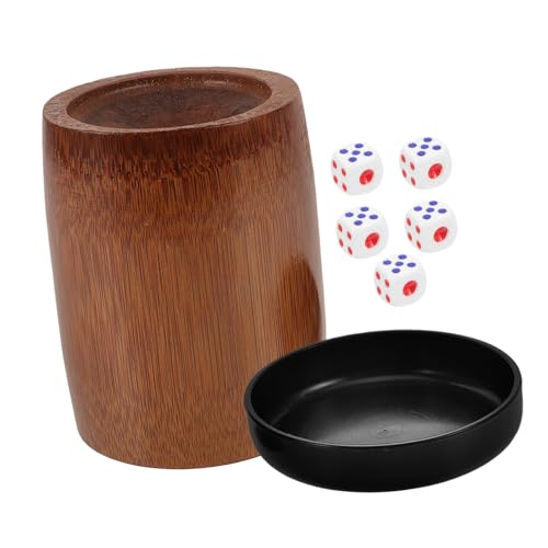 YARNOW Tazas De Dados De Bambú Soporte para Agitar Dados Kit Portátil para y Fiestas