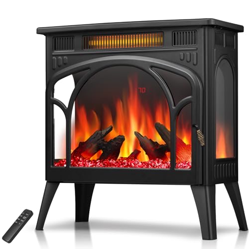 R.W.FLAME Electric Fireplace Heater 24" with Remote Control, Upgrated, Adjustable