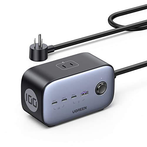 UGREEN 100W USB C Charging Station, DigiNest Pro GaN Power Strip with USB C, Desktop Charging Station with 3 AC, 3 USB C and 1 USB A, 6ft Extension Cord, for iPhone 14 Galaxy S22 iPad Air MacBook Pro