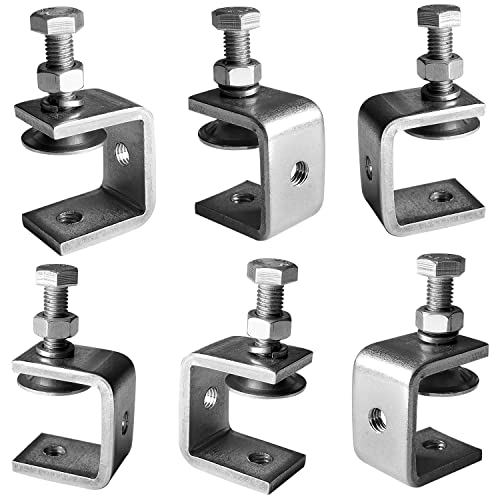 6 Pièces Serre-Joints en C Robustes en Acier Inoxydable 304, pour Serre-joints, Pinces et Tendeurs, Outils de Travail du Bois, Bricolage & Réparation Automobile
