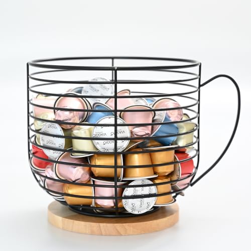 Large Capacity Coffee Pod K Cup Holders - Storage Organizer - Black Wire Rack - Coffee Bar Accessories by BYTEAIDREX - Used condition - US$17.03