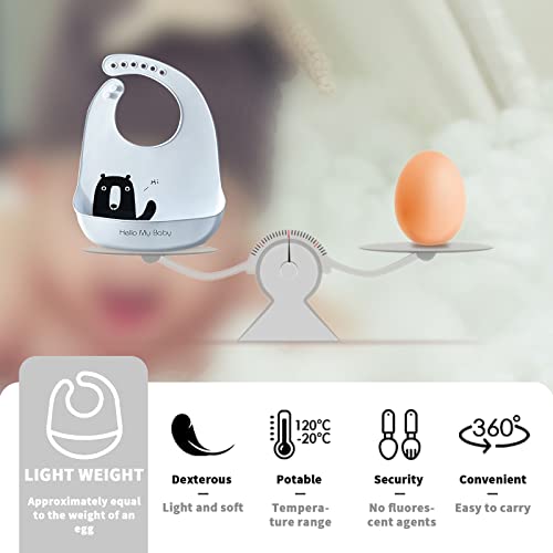 Mufhomse Silicone Baby Bibs Adjustable Waterproof Feeding Bibs For Babies & Toddlers Extra Wide Food Catcher Pocket #TOP4